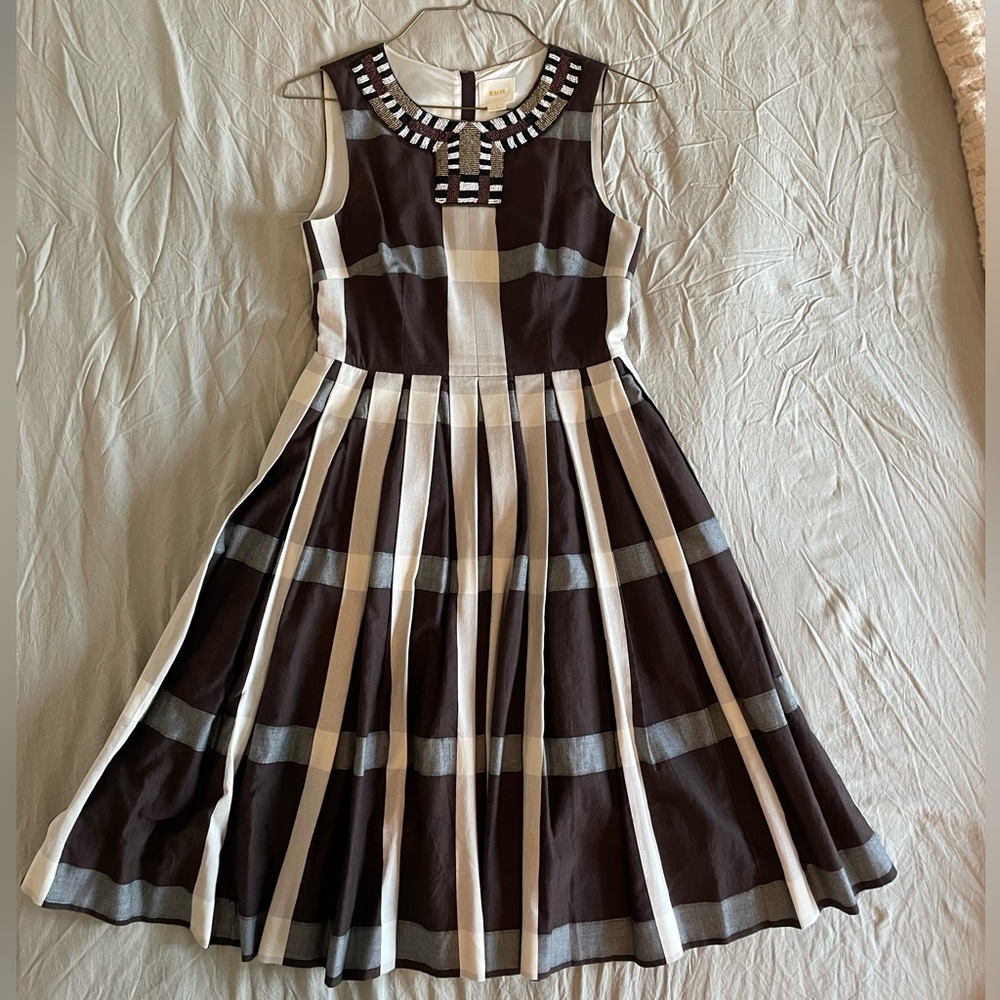 Anthropologie Sleeveless Plaid Midi Dress